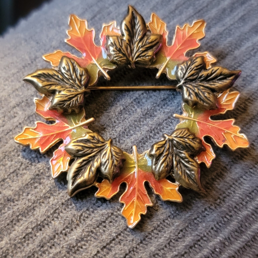 Kenneth Cole Multicolor Leaf Brooch